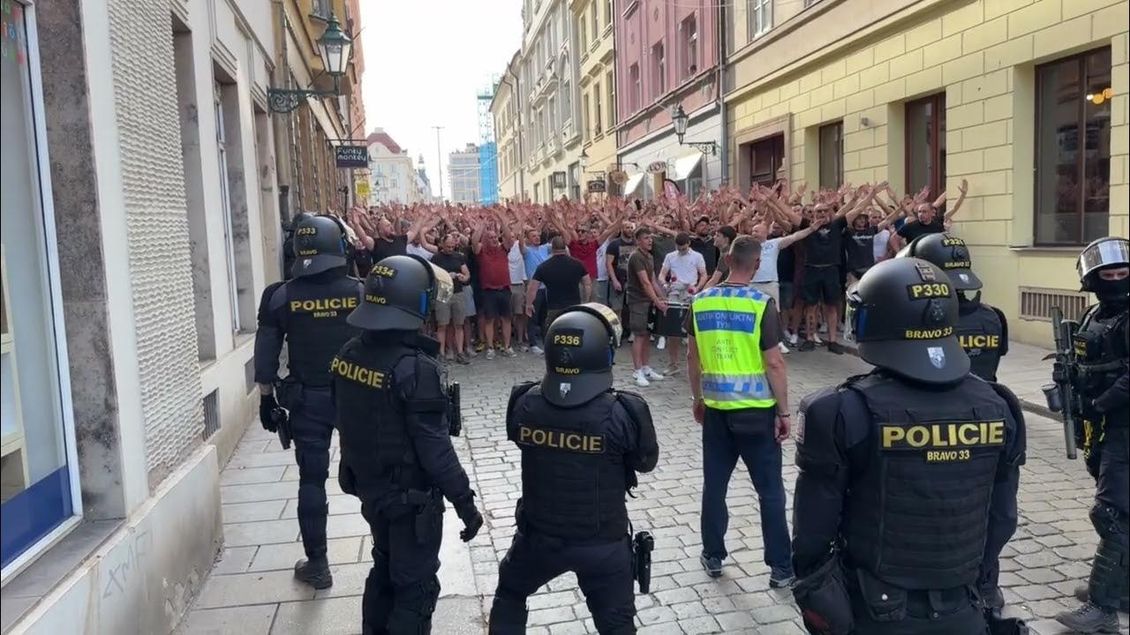 POCHOD FANOUŠKŮ CRVENA ZVEZDA BĚLEHRAD V PLZNI